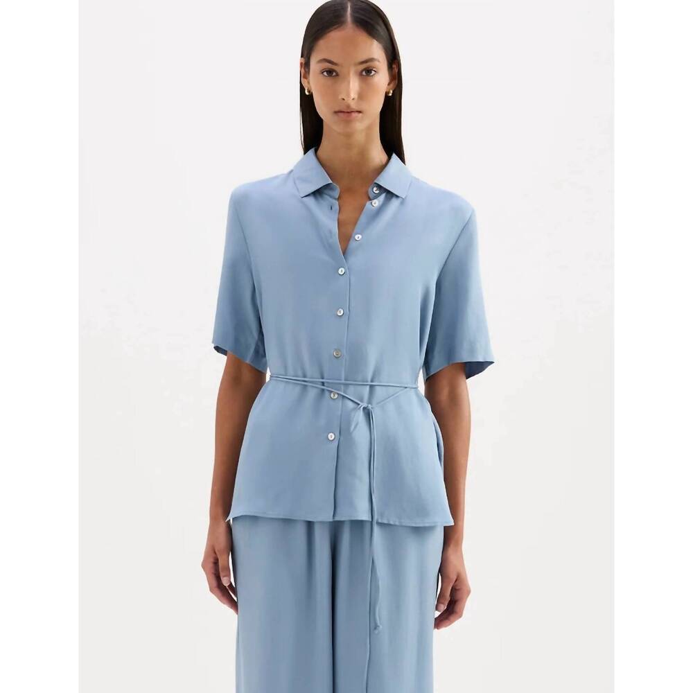 NEW NUDE LUCY lawton tencil top in blue